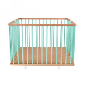 Parc bébé pliant carré gaby avec plancher réglable hybride vert mint Combelle