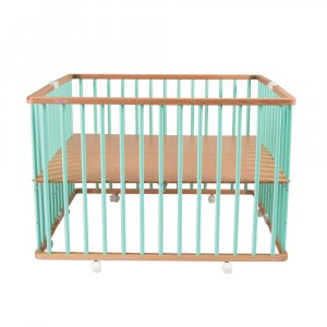 Parc bébé pliant carré gaby avec plancher réglable hybride vert mint Combelle