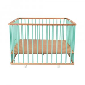 Parc bébé pliant carré gaby avec plancher réglable hybride vert mint Combelle