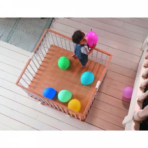 Parc bébé pliant carré gaby avec plancher réglable hybride vert mint Combelle