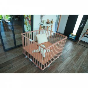 Parc bébé pliant carré gaby avec plancher réglable hybride vert mint Combelle