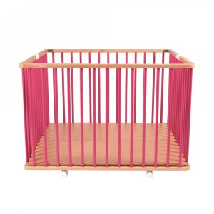 Parc bébé pliant carré gaby avec plancher réglable hybride fuschia Combelle