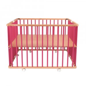 Parc bébé pliant carré gaby avec plancher réglable hybride fuschia Combelle