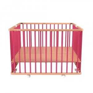 Parc bébé pliant carré gaby avec plancher réglable hybride fuschia Combelle