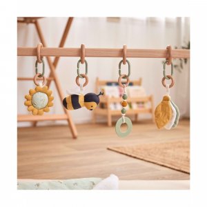 Arche de jeux en bois avec son set d'activités vert Combelle