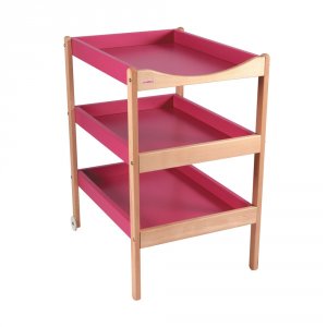 Table à langer susie 3 plateaux hybride fuschia Combelle