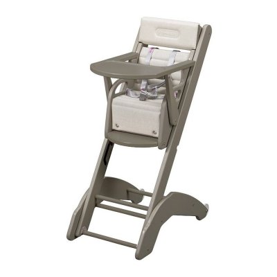 Chaise haute bébé évolutive manon laqué gris clair