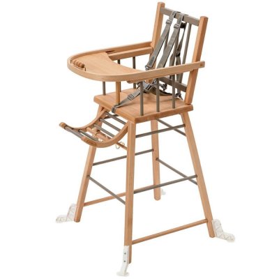 Chaise haute en bois andré hybride gris