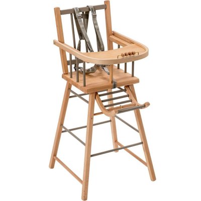 Chaise haute en bois andré hybride gris