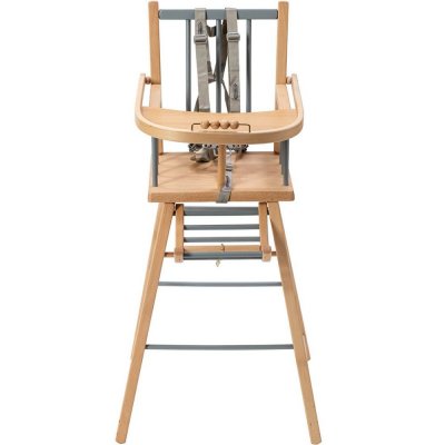 Chaise haute en bois andré hybride bleu gris