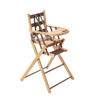 Pack chaise haute pliante sarah hybride vieux rose et sa tablette blanche amovible