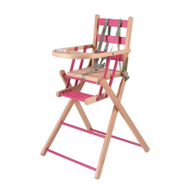 Chaise haute bébé sarah extra-pliante hybride fuschia