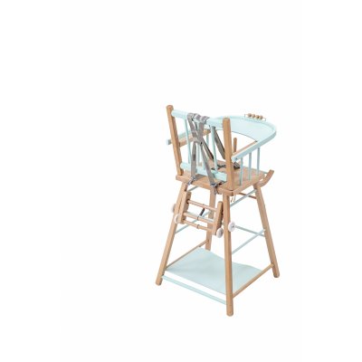 Chaise haute bébé marcel transformable barreaux hybride vert mint