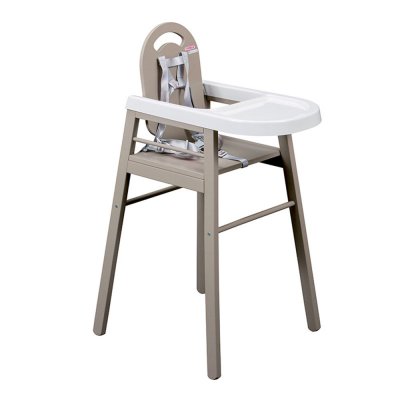 Chaise haute bébé lili fixe (avec tablette amovible )laque gris clair