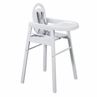 Chaise haute bébé lili fixe (avec tablette amovible ) laque blanc