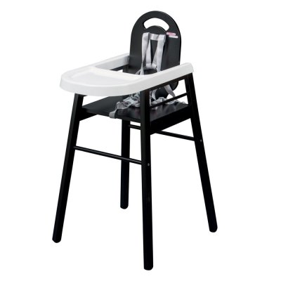 Chaise haute bébé lili fixe (avec tablette amovible ) laque noir