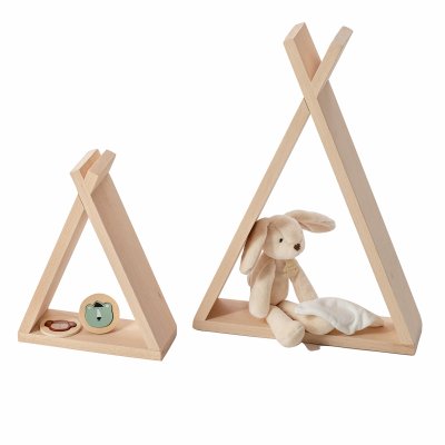 Lot de 2 étagères tipi brut