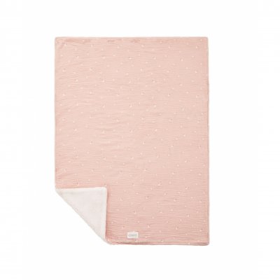 Couverture réversible 70 x 100 cm bucolique rose