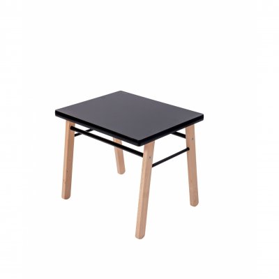 Table enfant gabriel + chaise basse louise hybride noir