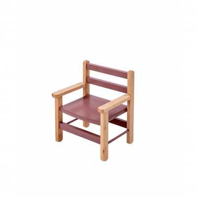 Petit fauteuil enfant avec accoudoirs juliette hybride vieux rose