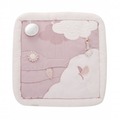 Tapis d'éveil ouatiné avec arche de jeux rose