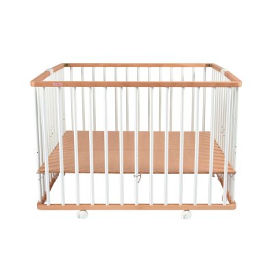 Parc bébé pliant carré gaby avec plancher réglable hybride blanc