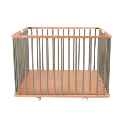 Parc pliant carré gaby avec plancher réglable hybride gris