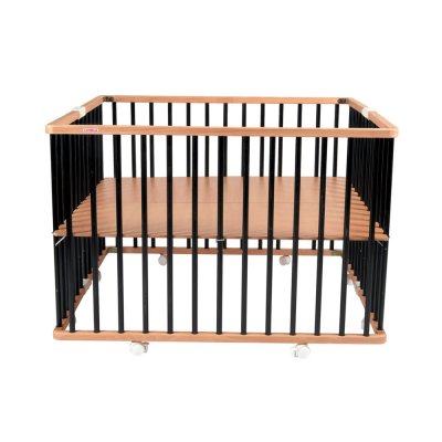 Parc bébé pliant carré gaby avec plancher réglable hybride noir