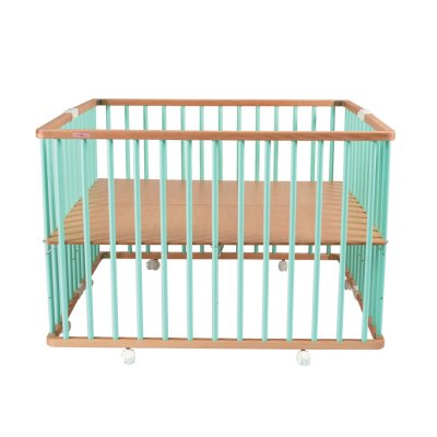 Parc bébé pliant carré gaby avec plancher réglable hybride vert mint