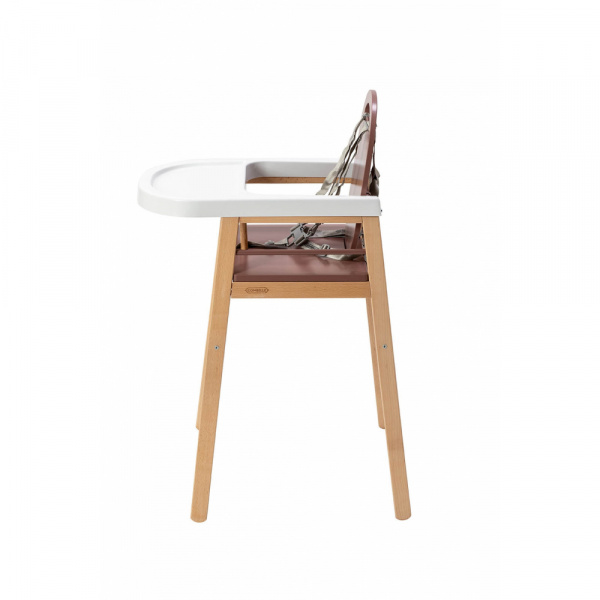 Chaise haute bois lili hybride vieux rose Combelle