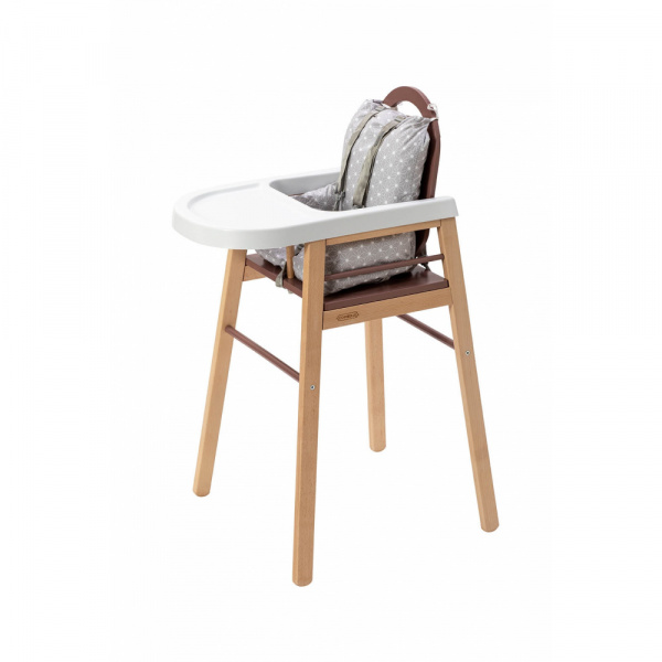 Chaise haute bois lili hybride vieux rose Combelle