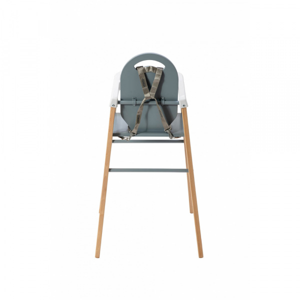 Chaise haute bois lili hybride bleu gris Combelle