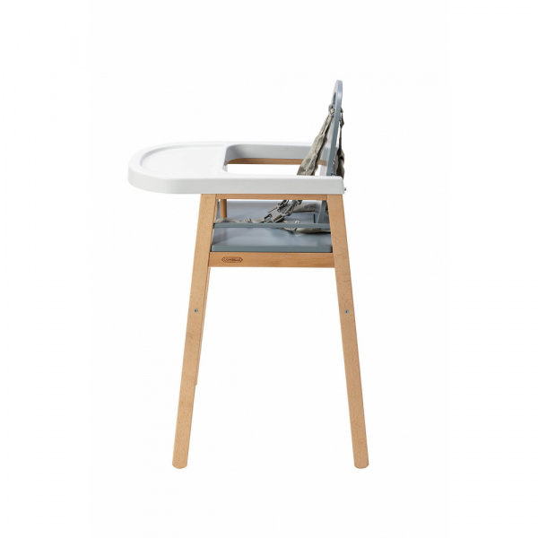 Chaise haute bois lili hybride bleu gris Combelle