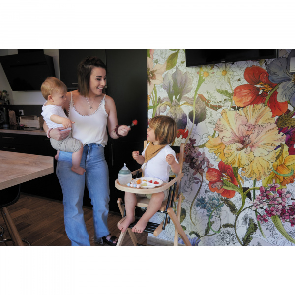 Chaise haute pliante sarah hybride vieux rose Combelle