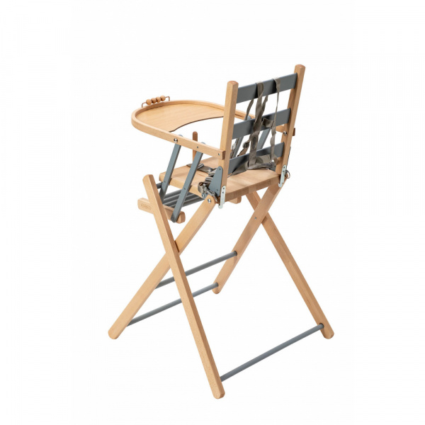 Chaise haute pliante sarah hybride bleu gris Combelle