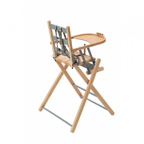 Chaise haute pliante sarah hybride bleu gris Combelle