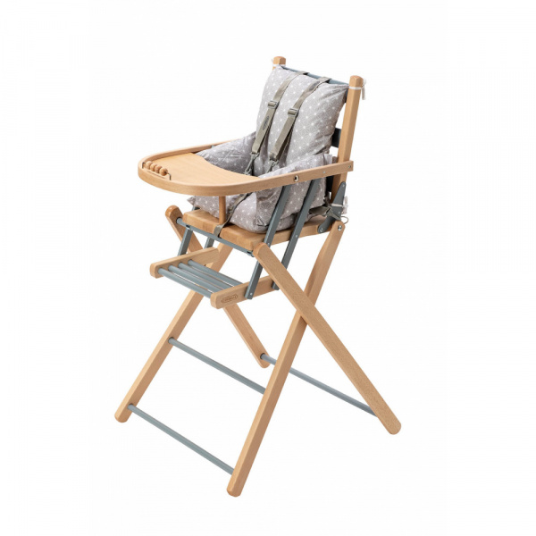 Chaise haute pliante sarah hybride bleu gris Combelle