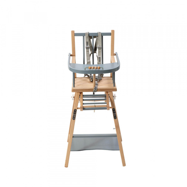 Chaise haute évolutive marcel hybride bleu gris Combelle
