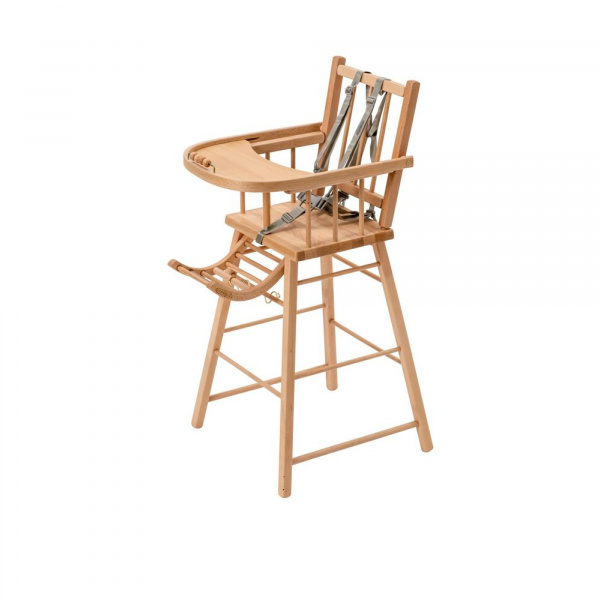 Chaise haute en bois andré vernis naturel Combelle