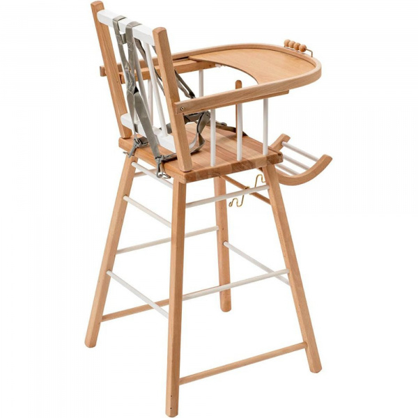 Chaise haute en bois andré hybride blanc Combelle