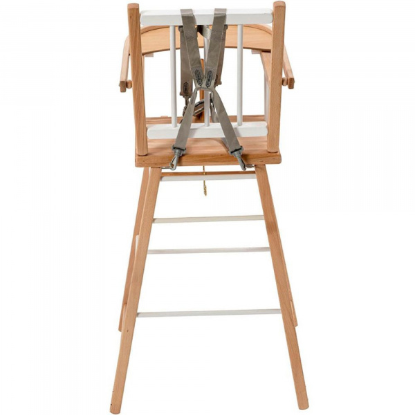 Chaise haute en bois andré hybride blanc Combelle