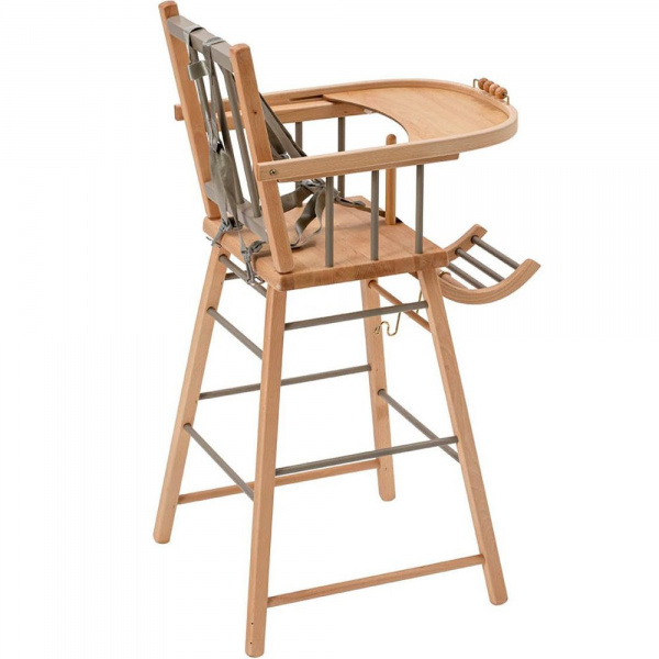 Chaise haute en bois andré hybride gris Combelle