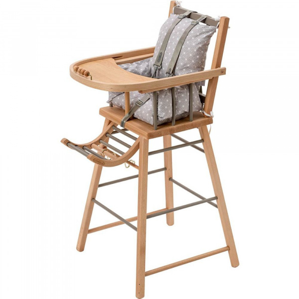 Chaise haute en bois andré hybride gris Combelle