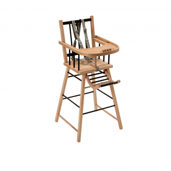 Chaise haute en bois andré vernis naturel Combelle