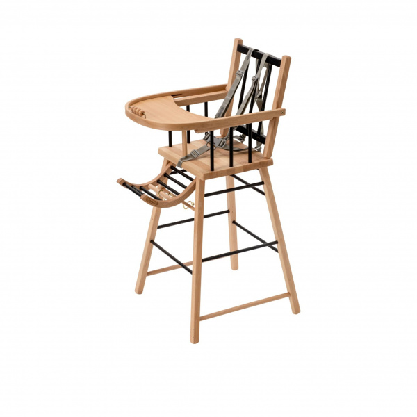 Chaise haute en bois andré vernis naturel Combelle