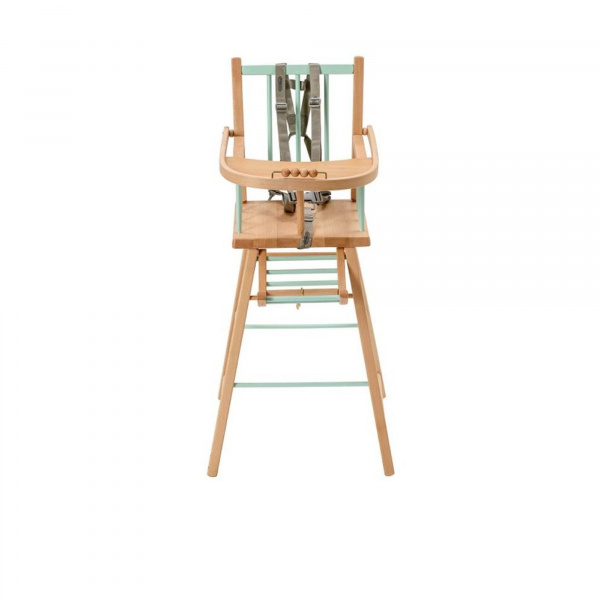 Chaise haute en bois andré hybride vert mint Combelle