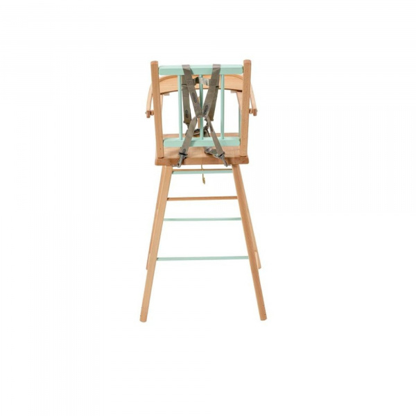 Chaise haute en bois andré hybride vert mint Combelle