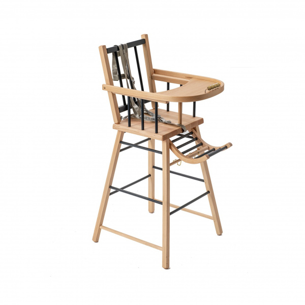 Chaise haute en bois andré vernis naturel Combelle