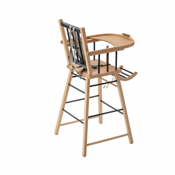 Chaise haute en bois andré vernis naturel Combelle