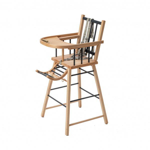 Chaise haute en bois andré vernis naturel Combelle